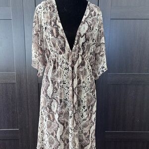 Jordan Taylor Black, Brown & White Snakeskin-Print Top